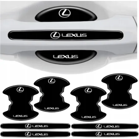 Naklejki ochronne pod klamki samochodu LEXUS MOCNA FOLIA do auta 8 szt